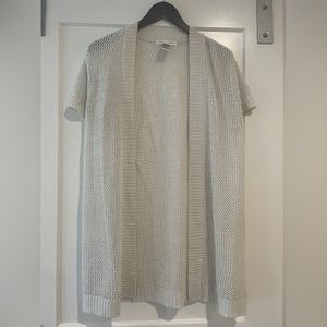 August silk short sleeve oversized cardigan